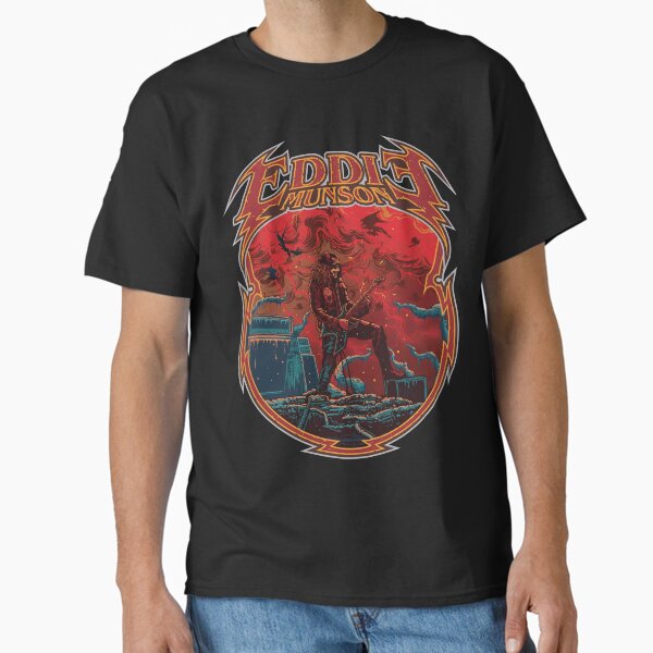 Item preview, Eddie Munson Master of Puppets Vecna Stranger Things Shirt Upside Down Eleven Distressed Rocker Band Tee Borderlands Bioshock Tshirt designed and sold by PirateZomby.