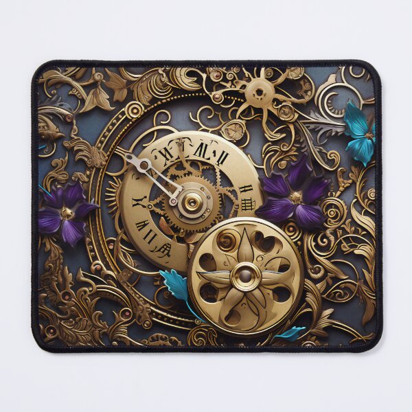 Item preview, Steampunk Flowers and Rusty Clockwork with Dark Background designed and sold by BrandonArtWorld.