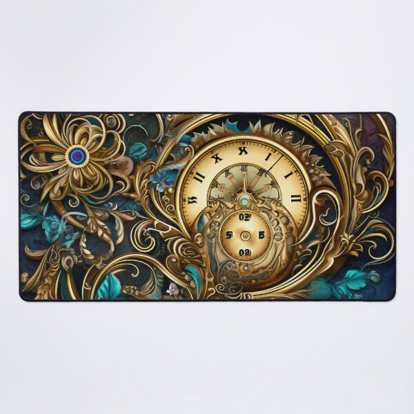 Item preview, Steampunk Flowers and Rusty Clockwork with Dark Background designed and sold by BrandonArtWorld.