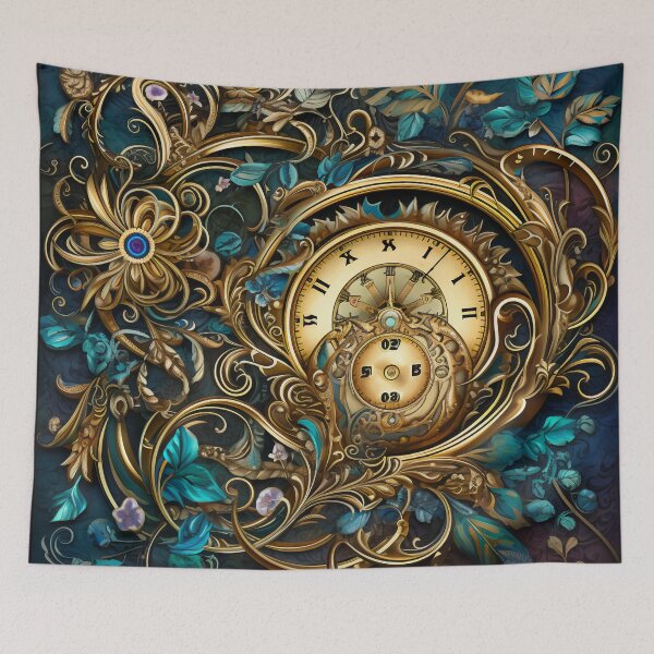 Item preview, Steampunk Flowers and Rusty Clockwork with Dark Background designed and sold by BrandonArtWorld.