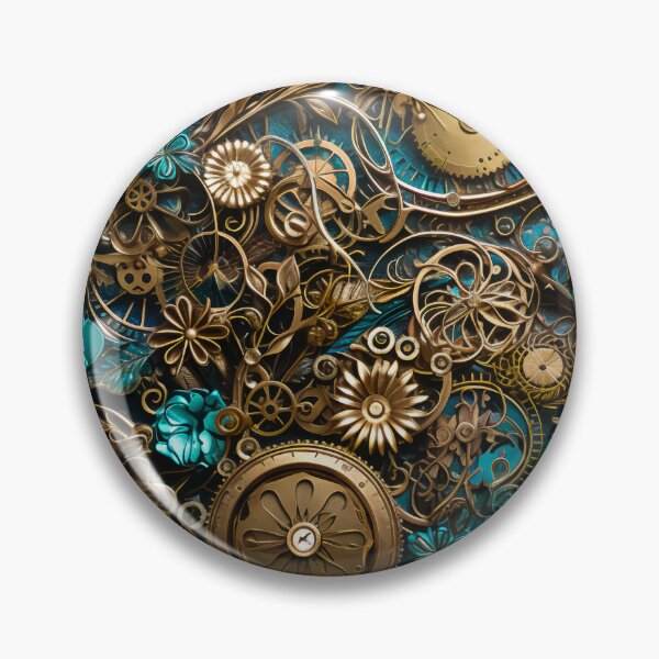 Item preview,  Steampunk Flowers and Rusty Clockwork with Dark Background designed and sold by BrandonArtWorld.