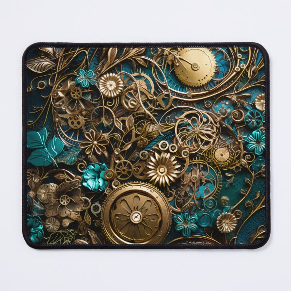 Item preview, Steampunk Flowers and Rusty Clockwork with Dark Background designed and sold by BrandonArtWorld.