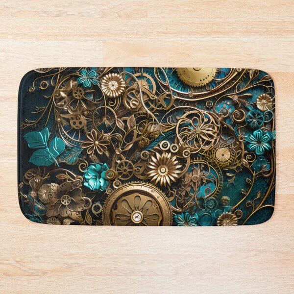 Item preview,  Steampunk Flowers and Rusty Clockwork with Dark Background designed and sold by BrandonArtWorld.