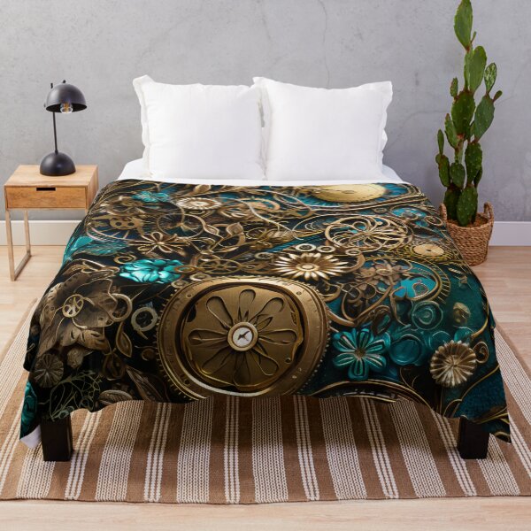 Item preview,  Steampunk Flowers and Rusty Clockwork with Dark Background designed and sold by BrandonArtWorld.