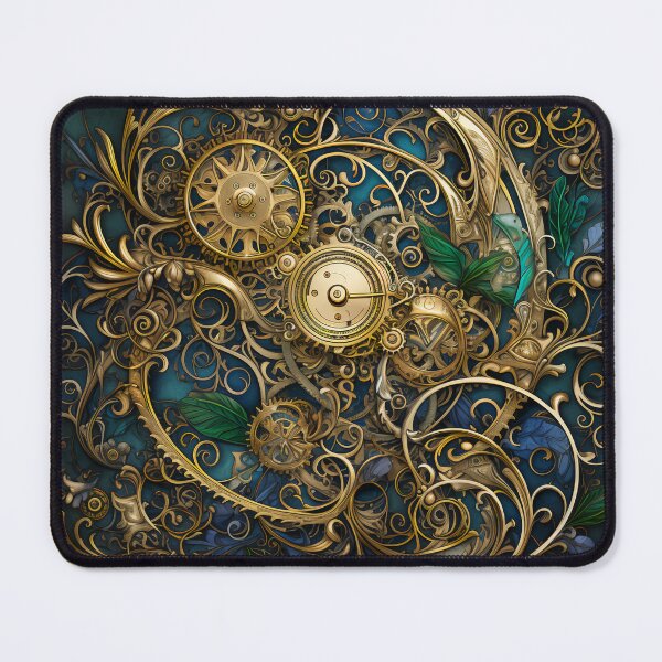 Item preview, Steampunk Flowers and Rusty Clockwork with Dark Background designed and sold by BrandonArtWorld.