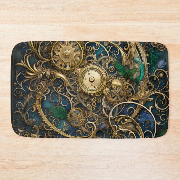 Item preview, Steampunk Flowers and Rusty Clockwork with Dark Background designed and sold by BrandonArtWorld.