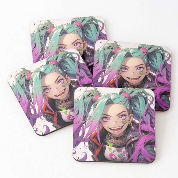 Item preview, Excited Crazy Pigtail Punk Rock Anime Girl designed and sold by bubblegoth.