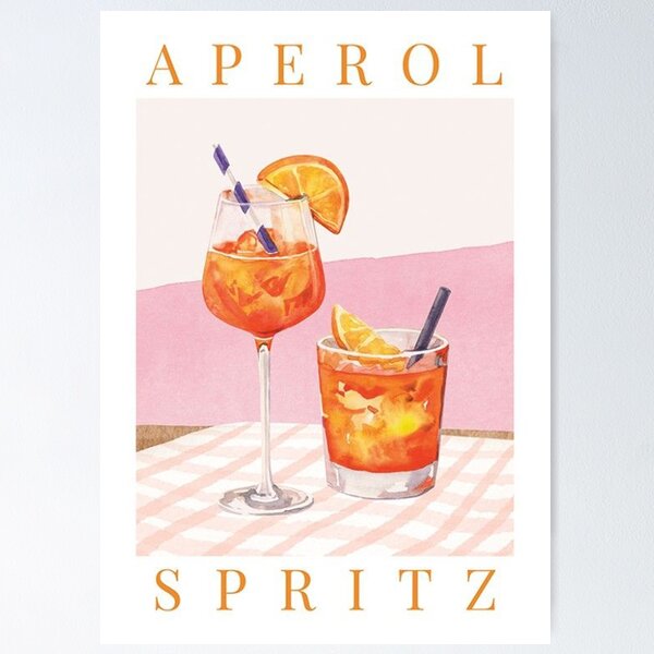 Aperol Spritz Cocktail Print  The perfect poster for aspiring