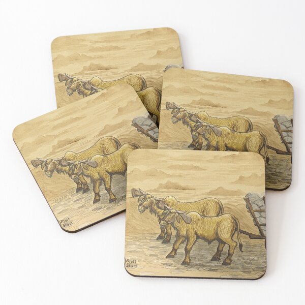 Item preview, Yoke of oxen pulling a load  designed and sold by Matt Starr Fine Art .