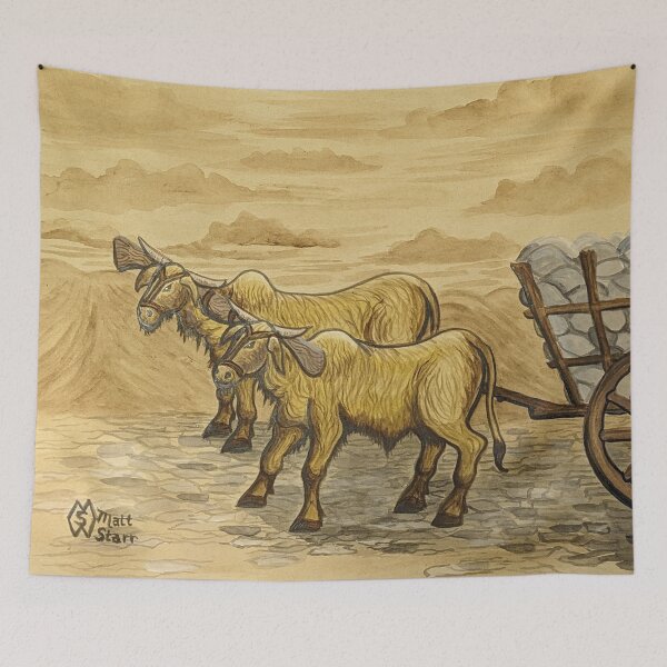 Item preview, Yoke of oxen pulling a load  designed and sold by Matt Starr Fine Art .