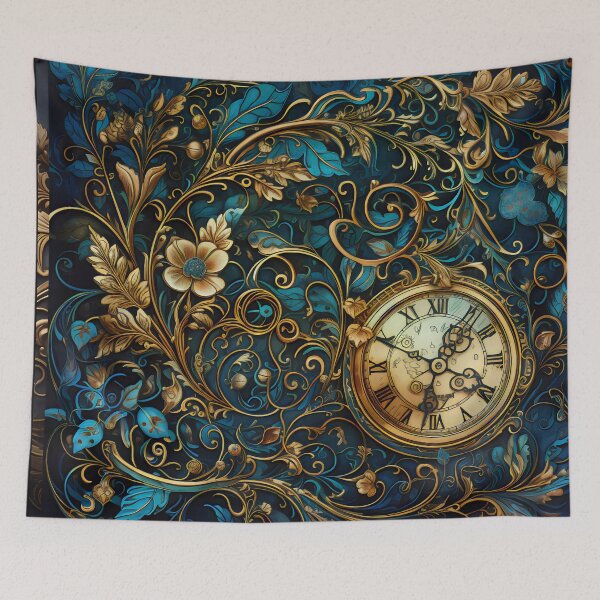 Item preview, Steampunk Flowers and Rusty Clockwork with Dark Background designed and sold by BrandonArtWorld.