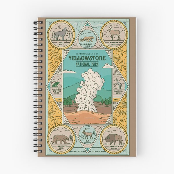 Aperçu de l'œuvre Affiche vintage de la faune de Yellowstone créée et vendue par EThreeDesigns.