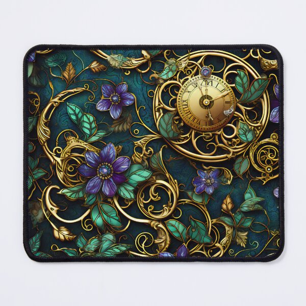 Item preview, Steampunk Flowers and Rusty Clockwork with Dark Background designed and sold by BrandonArtWorld.