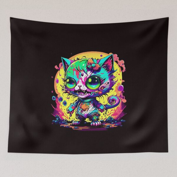 Item preview, Creepy and Cute Cat Zombie  (Ver.2) Art on Redbubble - Unleash the Spookiness! designed and sold by Watchara Aekcheen.