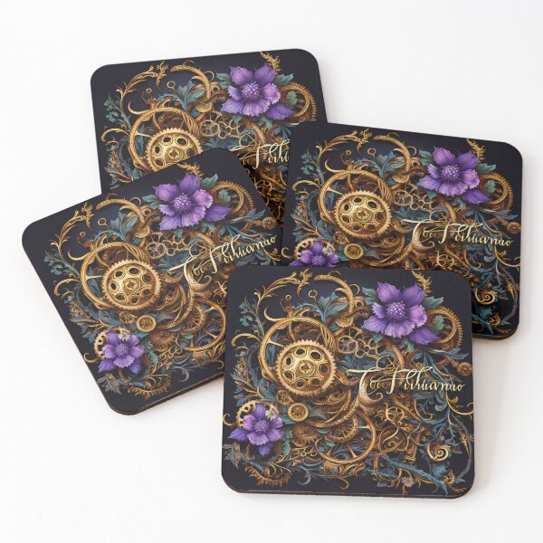 Item preview, Steampunk Flowers and Rusty Clockwork with Dark Background designed and sold by BrandonArtWorld.