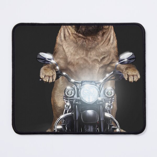 Item preview, Grumpy Pug In Aviator Sunglass Riding Motorcycle Dog designed and sold by BrianBVercher.
