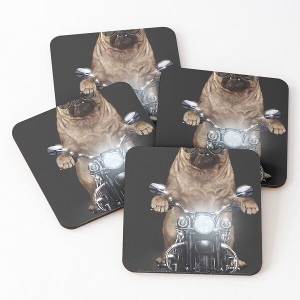 Item preview, Grumpy Pug In Aviator Sunglass Riding Motorcycle Dog  designed and sold by BrianBVercher.