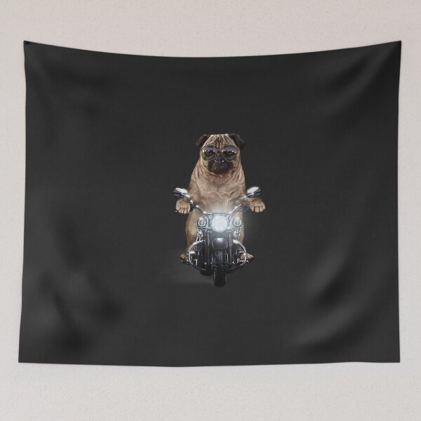Item preview, Grumpy Pug In Aviator Sunglass Riding Motorcycle Dog  designed and sold by BrianBVercher.