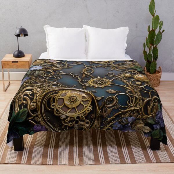 Item preview, Steampunk Flowers and Rusty Clockwork with Dark Background designed and sold by BrandonArtWorld.