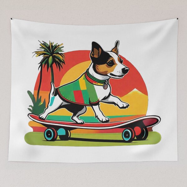 Item preview, Skating Reggae Beach Dog designed and sold by reggaeartgifts.