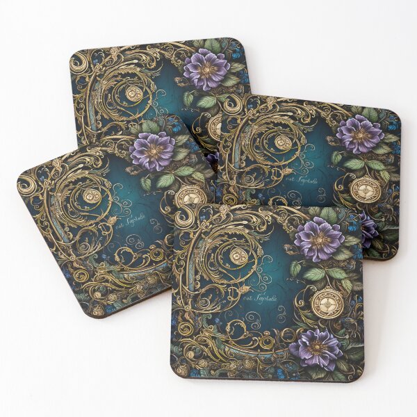 Item preview, Steampunk Flowers and Rusty Clockwork with Dark Background designed and sold by BrandonArtWorld.