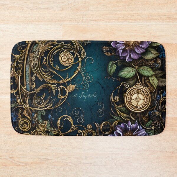 Item preview, Steampunk Flowers and Rusty Clockwork with Dark Background designed and sold by BrandonArtWorld.