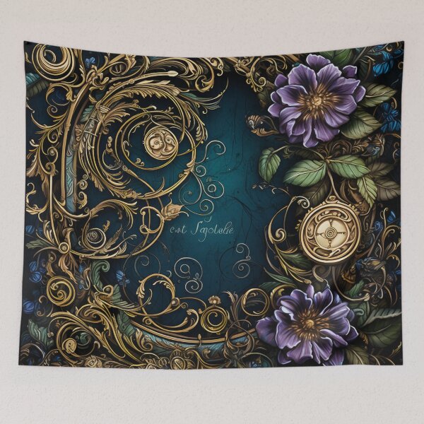 Item preview, Steampunk Flowers and Rusty Clockwork with Dark Background designed and sold by BrandonArtWorld.
