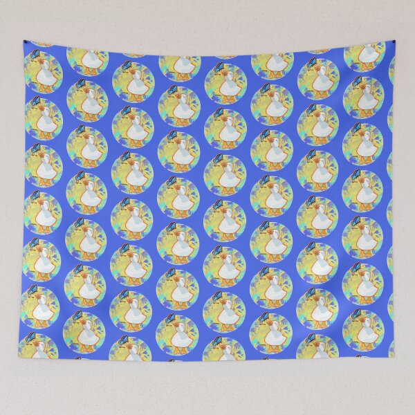 Item preview, Always believe, Happy little duck playing with blue butterfly  designed and sold by altairaleon.