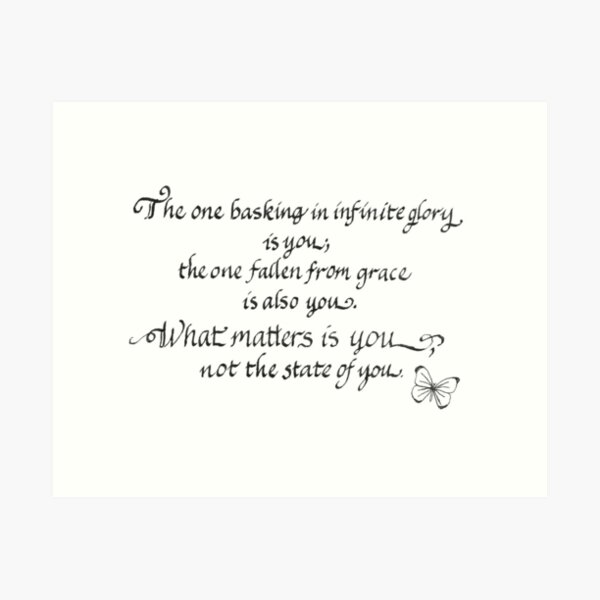 TGCF "What Matters Is You" Quote Calligraphy Art Print