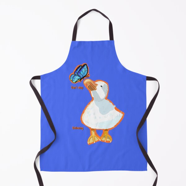 Item preview, Always believe, Happy little duck playing with blue butterfly  designed and sold by altairaleon.