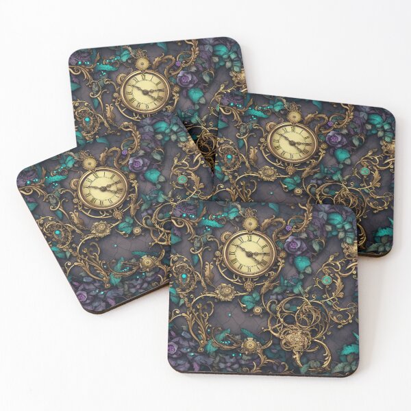 Item preview, Steampunk Flowers and Rusty Clockwork with Dark Background designed and sold by BrandonArtWorld.