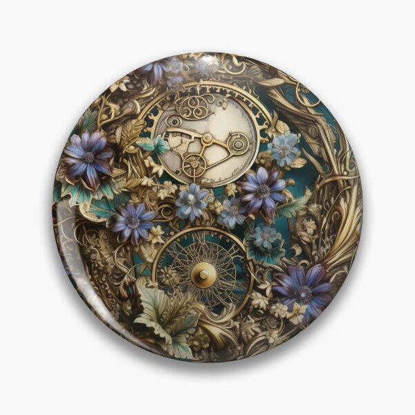 Item preview, Steampunk Flowers and Rusty Clockwork with Dark Background designed and sold by BrandonArtWorld.