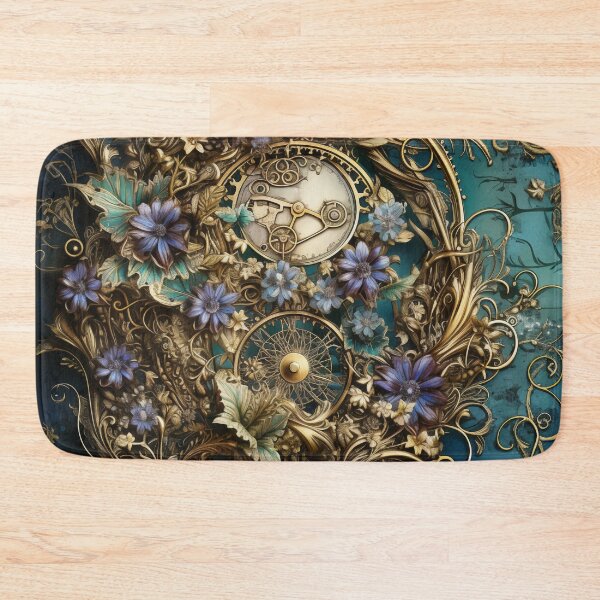 Item preview, Steampunk Flowers and Rusty Clockwork with Dark Background designed and sold by BrandonArtWorld.