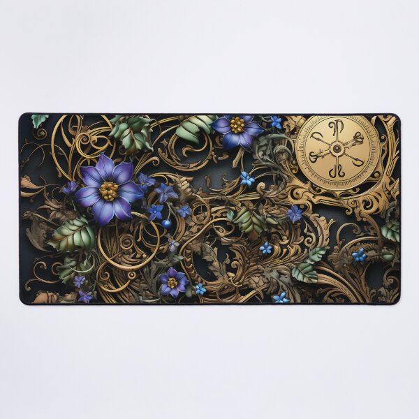 Item preview, Steampunk Flowers and Rusty Clockwork with Dark Background designed and sold by BrandonArtWorld.