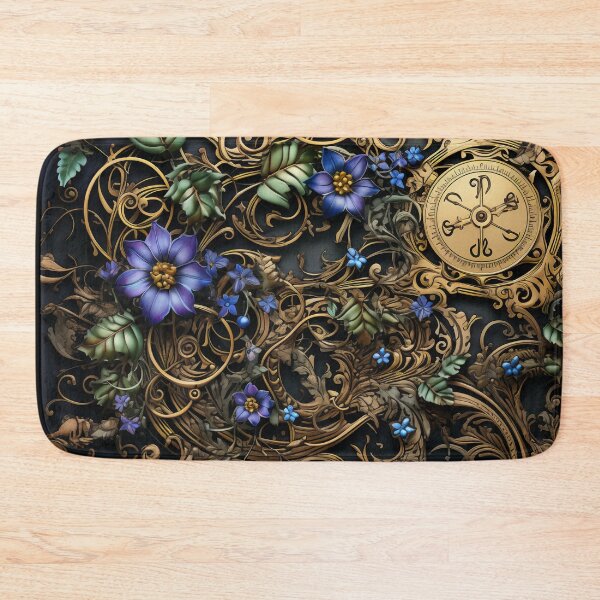 Item preview, Steampunk Flowers and Rusty Clockwork with Dark Background designed and sold by BrandonArtWorld.