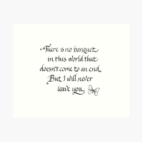 TGCF "But I Will Never Leave You" Quote Calligraphy Art Print