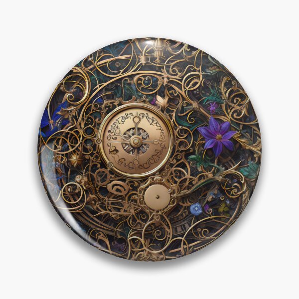 Item preview, Steampunk Flowers and Rusty Clockwork with Dark Background designed and sold by BrandonArtWorld.