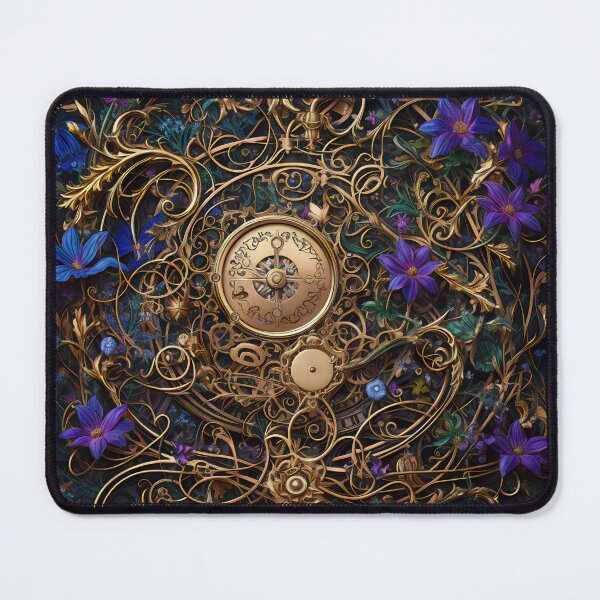 Item preview, Steampunk Flowers and Rusty Clockwork with Dark Background designed and sold by BrandonArtWorld.