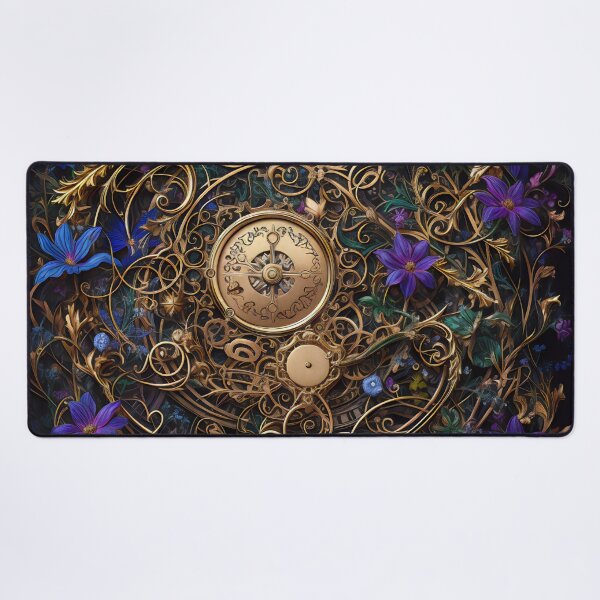 Item preview, Steampunk Flowers and Rusty Clockwork with Dark Background designed and sold by BrandonArtWorld.