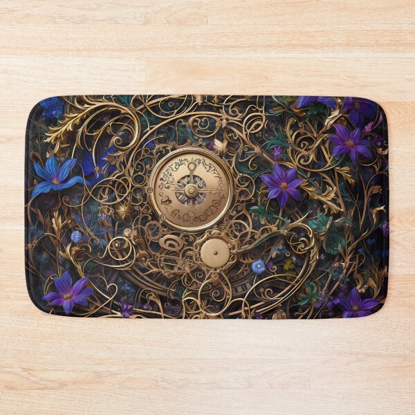 Item preview, Steampunk Flowers and Rusty Clockwork with Dark Background designed and sold by BrandonArtWorld.