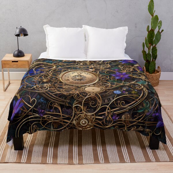 Item preview, Steampunk Flowers and Rusty Clockwork with Dark Background designed and sold by BrandonArtWorld.