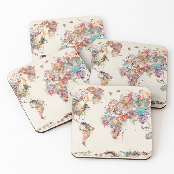 Item preview, world map watercolor deux designed and sold by colliertamm.