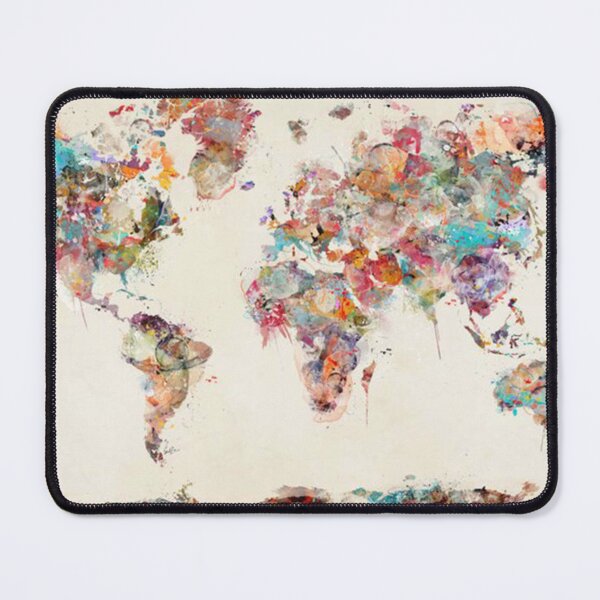 Item preview, world map watercolor deux designed and sold by colliertamm.