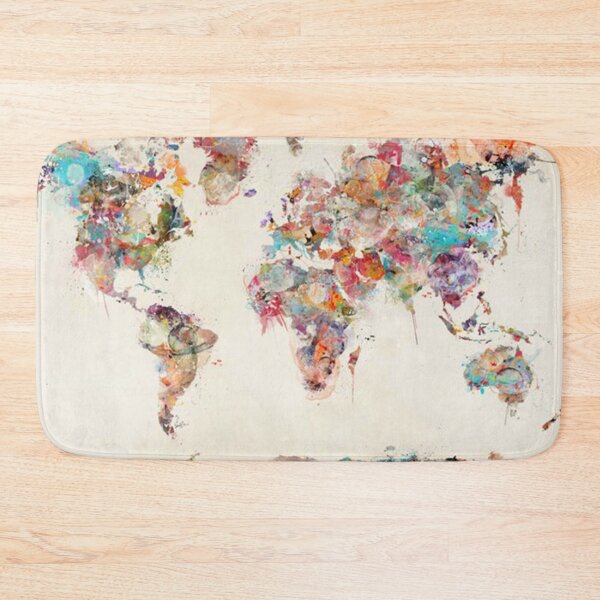 Item preview, world map watercolor deux designed and sold by colliertamm.