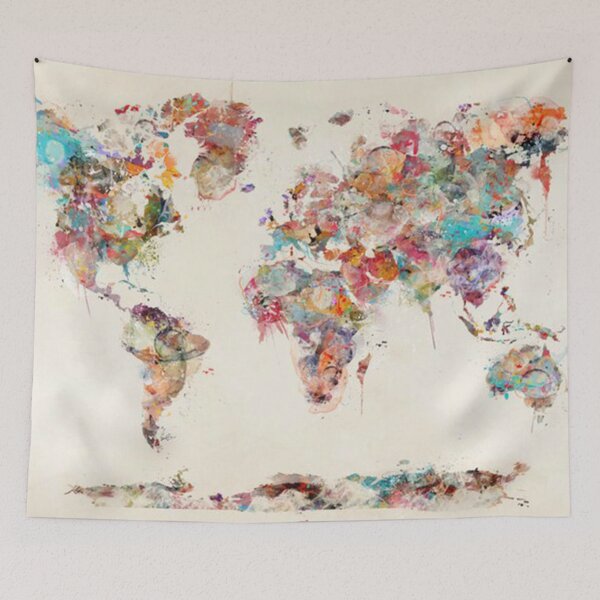 Item preview, world map watercolor deux designed and sold by colliertamm.