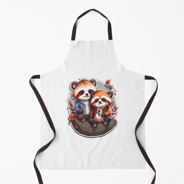 Item preview, cute red panda with flowers family of baby ailurus fulgens watercolor chibi kawaii vintage funny designed and sold by Print&Perfection ⭐⭐⭐⭐⭐.
