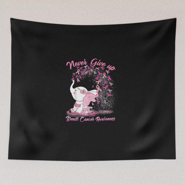 Item preview, Breast Cancer Cute Elephant With Sunflower And Pink Ribbon designed and sold by LanceNewman.
