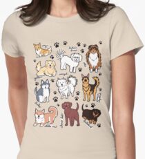Cute dogs! 10 breeds Women's Fitted T-Shirt
