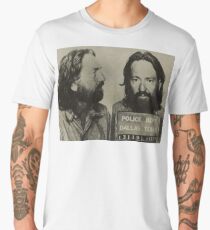 Willie Nelson Mug Shot Horizontal Sepia Mugshot Men's Premium T-Shirt