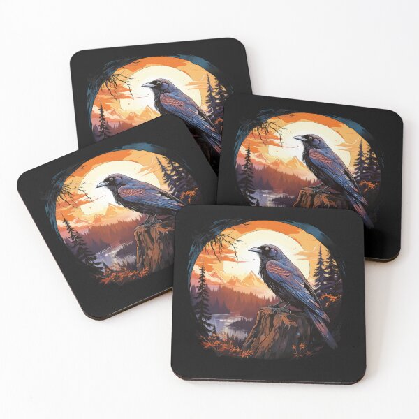 Item preview, Raven's Enchantment: Hyperrealistic Aurora Borealis and Mountain Landscape designed and sold by eyestetix.